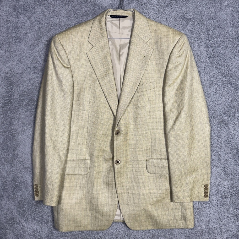 Coppley Sport Coat Men 39R Silk Wool Blazer Bocelli 2112 Shadow Plaid Designer